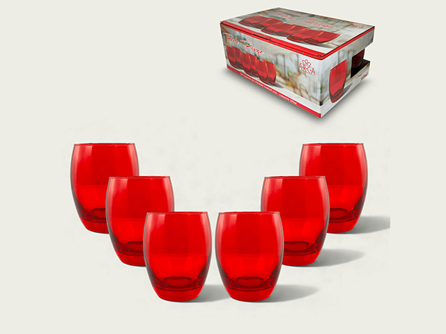 S/6 BICCHIERI BOMBATI 35CL ROSSI 58752