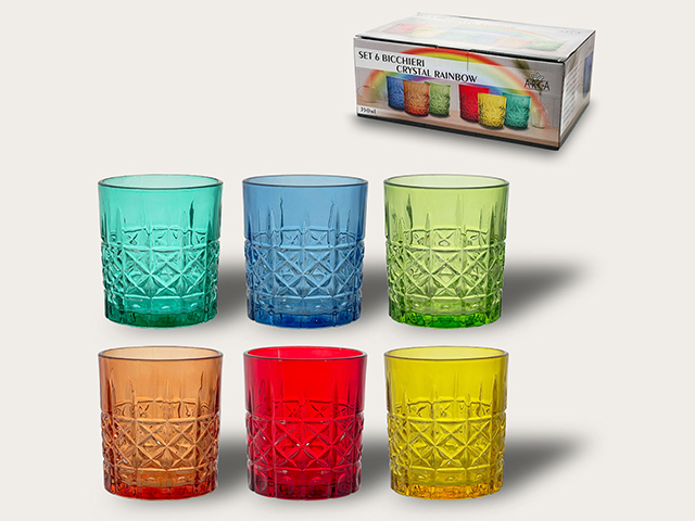 S/6 BICCHIERI COLORATI 58422