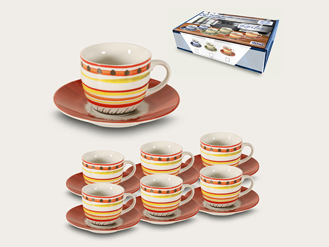 APULIA S/6 TAZZE CAFFE C/PIATTO70133