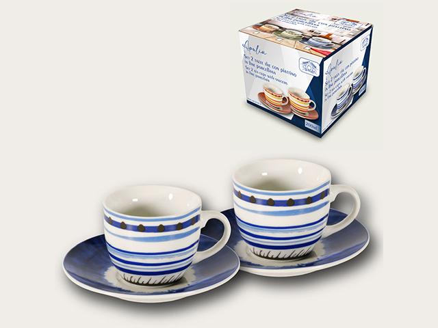 APULIA S/2 TAZZE C/PIATTO 70144