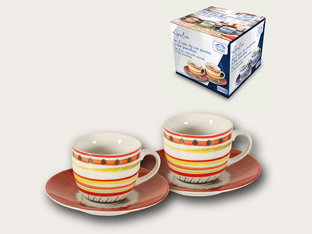 APULIA S/2 TAZZE C/PIATTO 70143