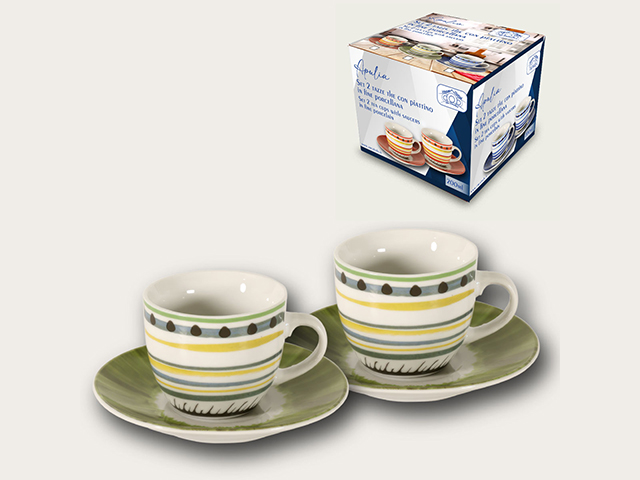 APULIA S/2 TAZZE C/PIATTO 70142