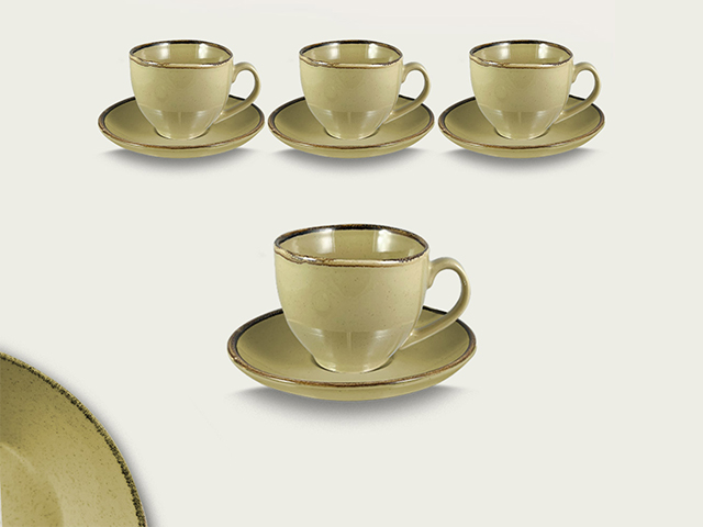 TIERRA S/4 TAZZE CAFFE C/P TABACCO 57889