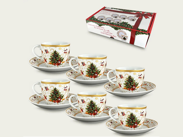 CHRISTMAS TREE G.S/6 TZ. C/PIATTO 58262