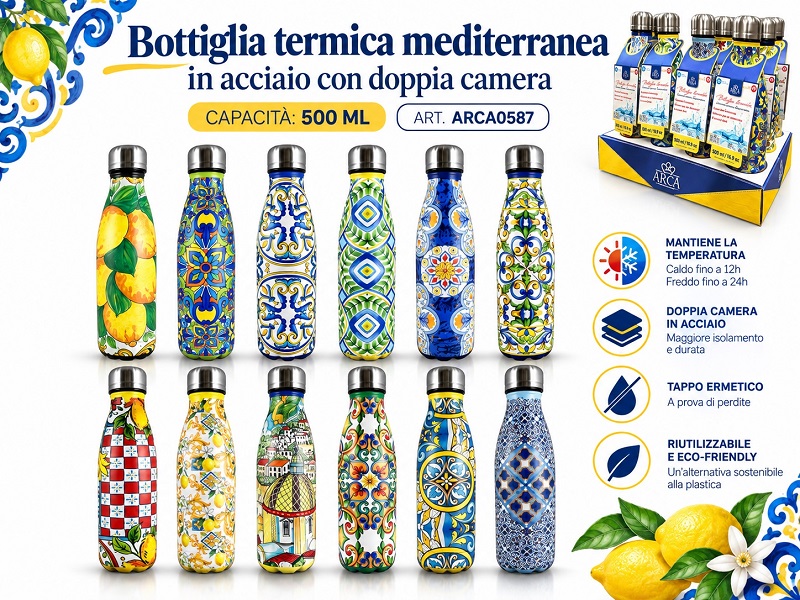 BOTTIGLIA TERMICA ML.500 MEDITERRANEA ACCIAIO DOPPIA CAMERA 956057