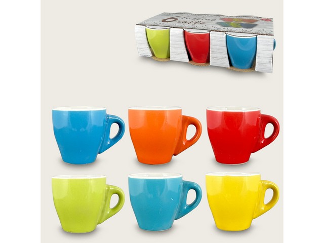 S/6 TAZZE CAFFE\' COLORATE 58061