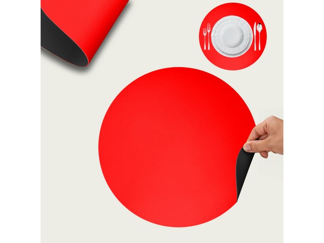 TOVAGLIETTA CM38 NERO+ROSSO    956325 SOTTOPIATTO SIMILPELLE