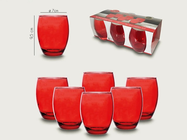 *BICCHIERI 6PZ 40CL RUBINO 80419