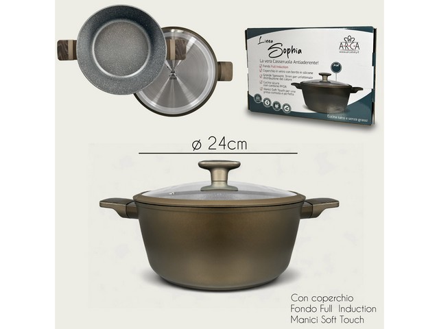 SOPHIA CASSERUOLA C/COP.24CM 1160