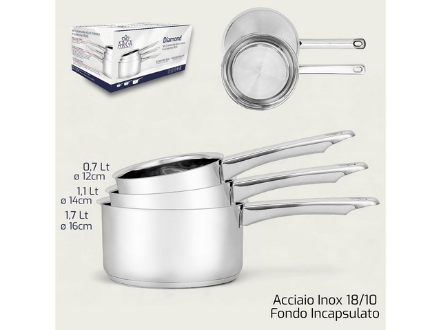 *DIAMOND S/3 CASSERUOLE 1/M CM.12/14/16 1116