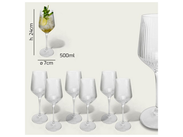 CALICE C/6 MERIDIANA TRASP.500ML    1268