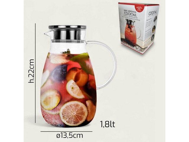 CARAFFA COCKTAIL TRASPARENTE SERIE  MERIDIANA 1800 ML 1269
