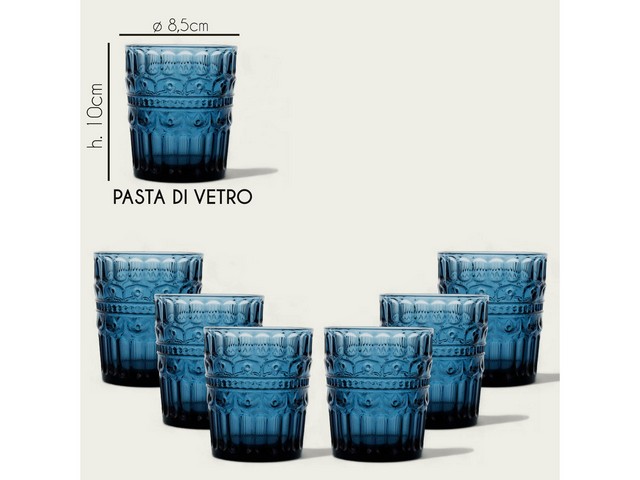 S/6 BICCHIERI HERITAGE BLU 1246