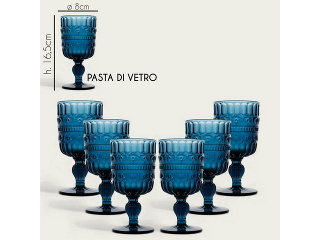 S/6 CALICI HERITAGE BLU 1242