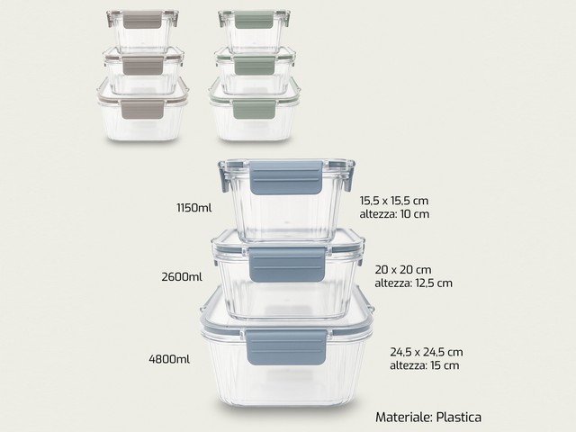 FRESKO CONTENITORI 3 PZ C/COP. 1318