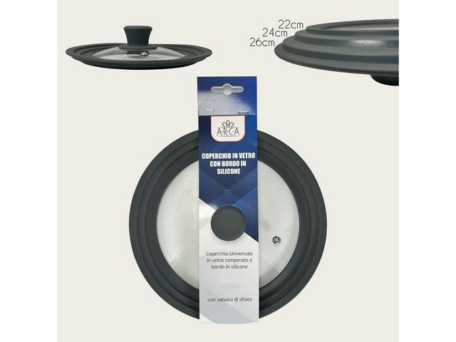 COPERCHIO VET/SILIC GRIG 22/24/26CM 1168