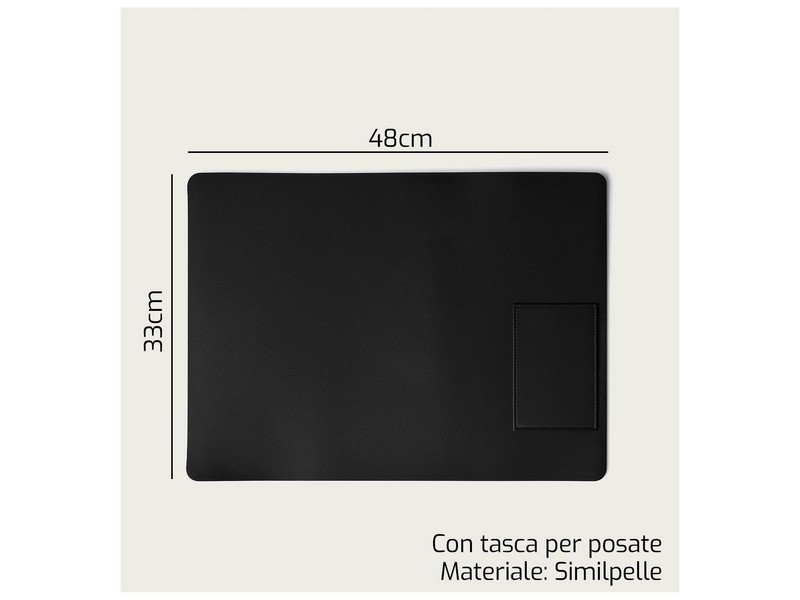 TOVAGLIETTA RETT.CM.33X48 C/TASCA NERO 1513
