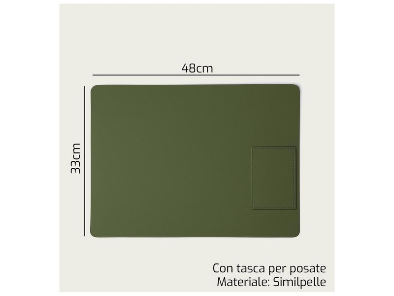 TOVAGLIETTA RETT.CM.33X48 C/TASCA VERDE 1514