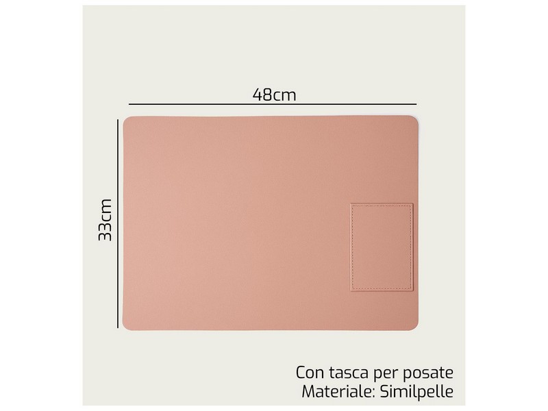 TOVAGLIETTA RETT.CM.33X48 C/TASCA ROSA 1519