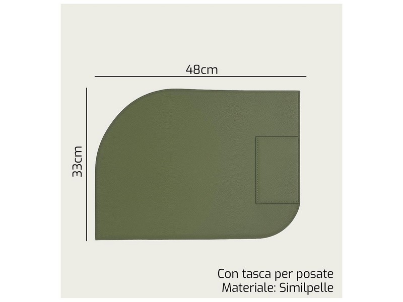 TOVAGLIETTA ONDA CM.33X48 C/TASCA VERDE 1524