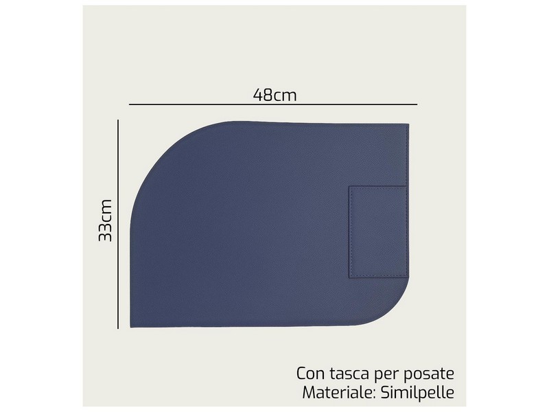 TOVAGLIETTA ONDA CM.33X48 C/TASCA BLUE 1526