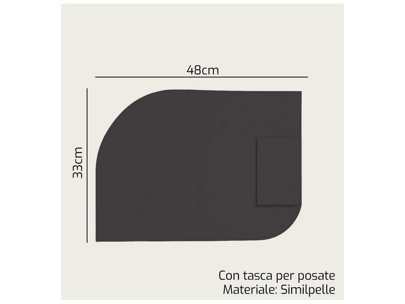 TOVAGLIETTA ONDA CM.33X48 C/TASCA GRIGIO 1532