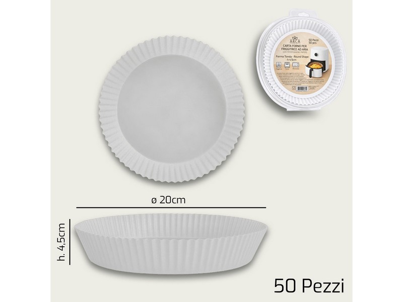 CARTA FORNO TONDA 50PZ CM.20 BIANCA 1560