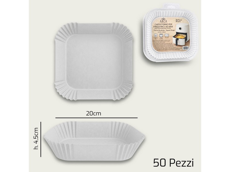 CARTA FORNO QUADRA 50PZ CM.20 BIANCA 1562