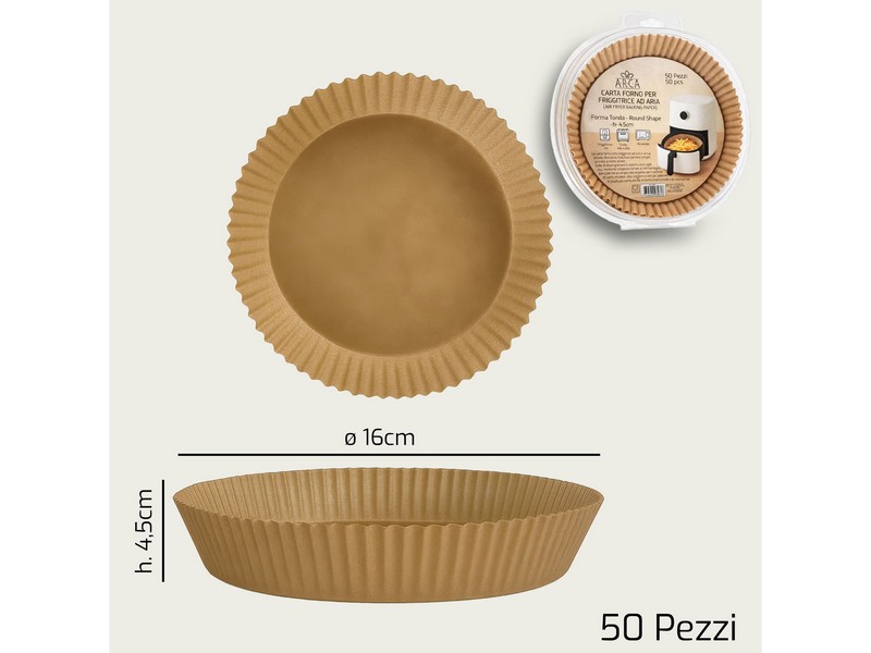 CARTA FORNO TONDA 50PZ CM.16 MARRONE 1563