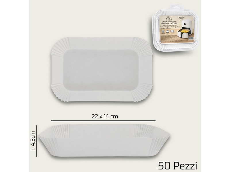 CARTA FORNO RETT.50PZ CM.22X14 BIANCA 1568