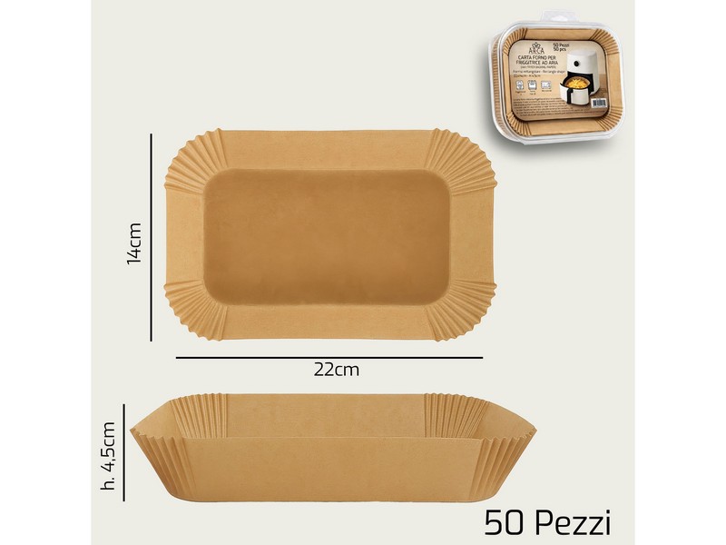 CARTA FORNO RETT.50PZ CM.22X14 MARRONE 1567