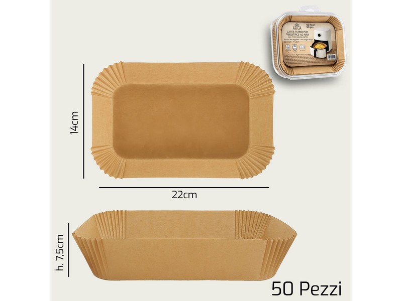 CARTA FORNO RETT.50PZ CM.20X14 MARRONE 1569