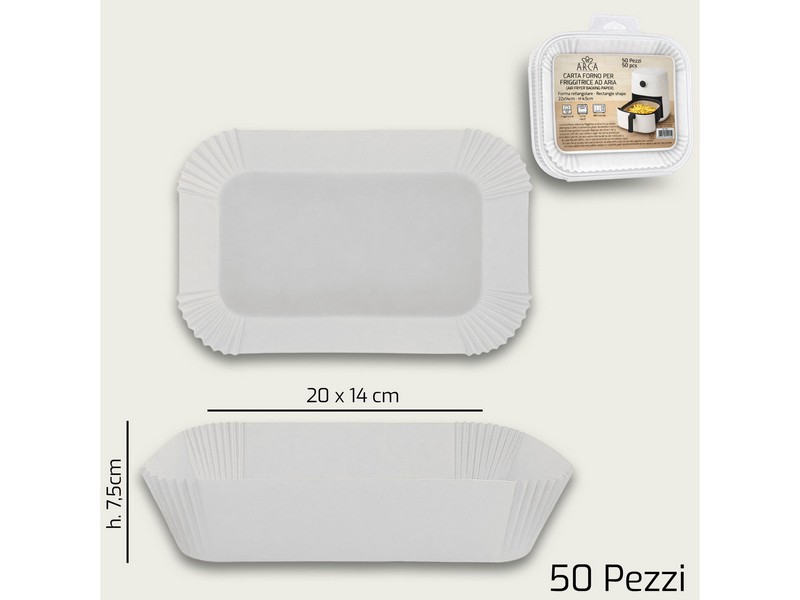 CARTA FORNO RETT.50PZ CM.20X14 BIANCA 1570