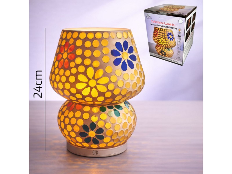 LAMPADA MOSAICO FLOWERS CM.18XH24 CLASSICA LINEA LUMINIA 1432