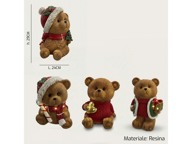 *ORSO RESINA C/LED CM.30H 1728 SOGGETTI ASSORTITI
