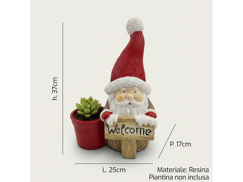 *BABBO NATALE RESINA VASO CM.38H1730