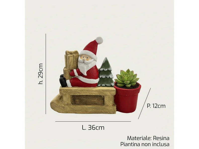 *BABBO NATALE RESINA VASO CM.37XH29  1731