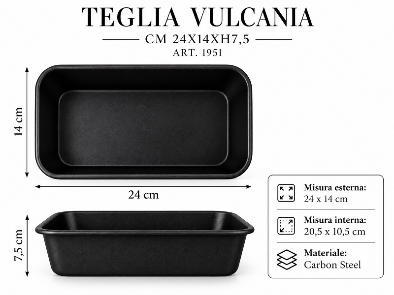 TEGLIA VULCANIA CM 24X14XH7,5 1951