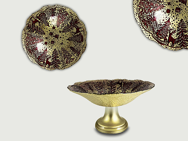 BOWL CON PIEDE NORDIC GOLD CM.23 60020