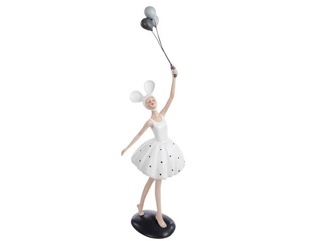 RAGAZZA CON PALLONCINI RESINA CM9X18X4 A27133