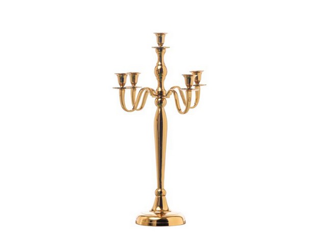 PORTACANDELA METALLO x 5 GOLD CM.60     N28638