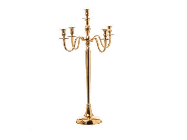 PORTACANDELA METALLO x 5 GOLD CM.80     N28639