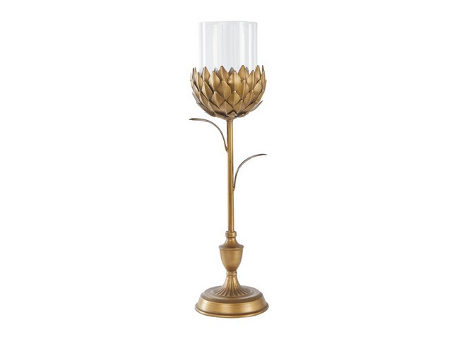 PORTACANDELA METALLO/VETRO CM.20x15x59     N33350