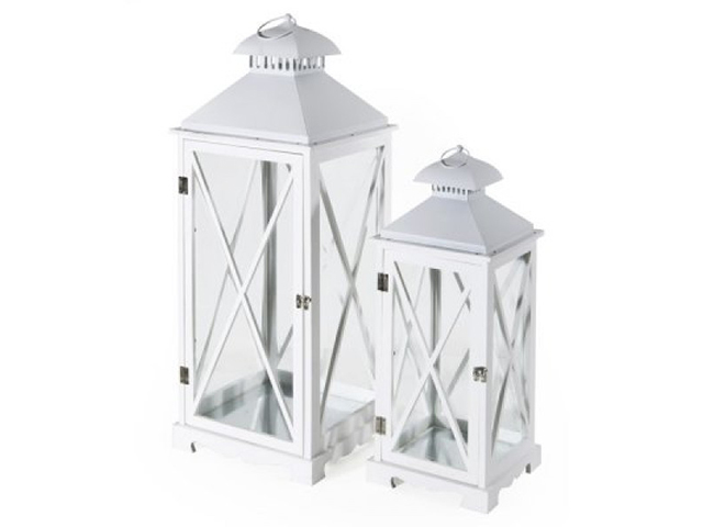 LANTERNA LEGNO ARLES BIANCA 2PZ.    910/16-17