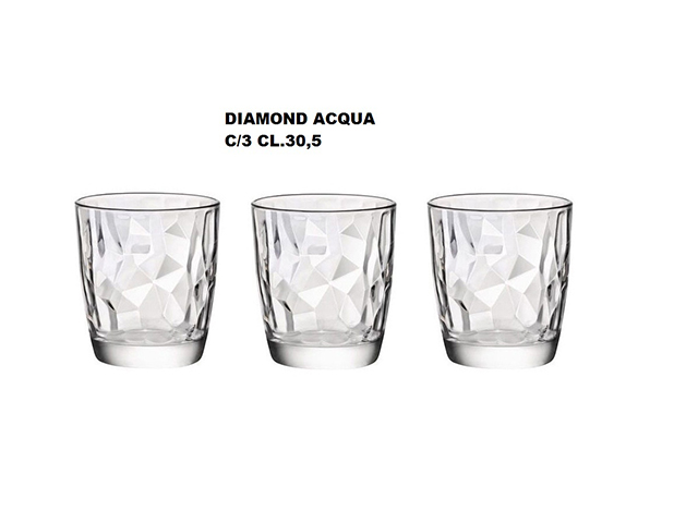 BICCHIERE DIAMOND ACQUA C/3 CL.30,5