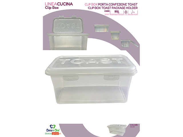 *CLIP BOX PORTA CONFEZIONE TOAST 31047