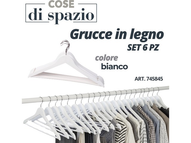 SET 6 GRUCCE IN LEGNO BIANCO 45X1.2 CM