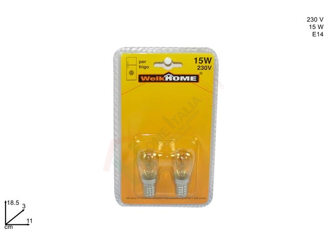 SET 2 LAMPADINE T22 E14 15W FRIGO