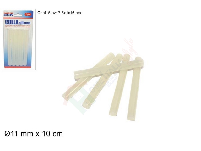 BLISTER 5PZ COLLA SILICONE dia11mmX 10cm ART.2021027