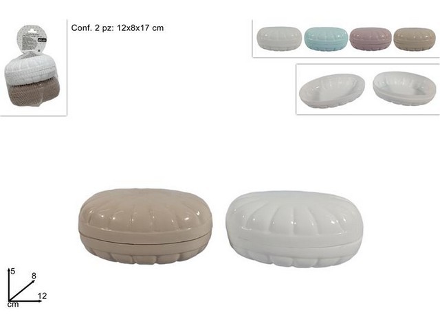 PORTASAPONE PLASTICA 2PZ ASSORTITE